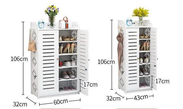 Wood Plastic Boards Furniture - Classic Shoe Cabinet Shoe Organizer