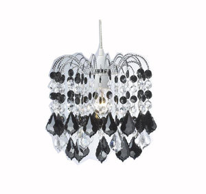 Acrylic Black & Clear Drop Bead Lampshade