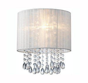 Organza Acrylic Lampshade-Wh