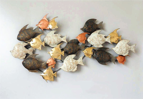 135cm Metal Wall Art Wall Decor School of Fish HW02880