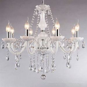 Chandelier White Silver 8 heads