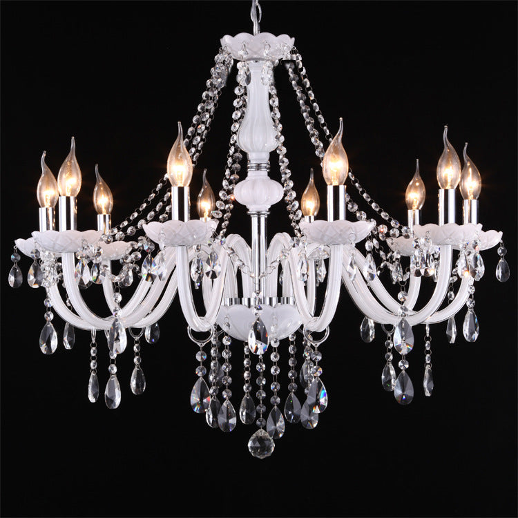 Chandelier White Silver 10 heads