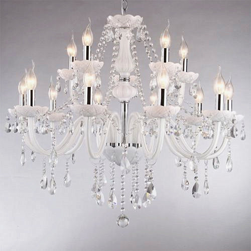 Chandelier White Silver 8 + 4 heads