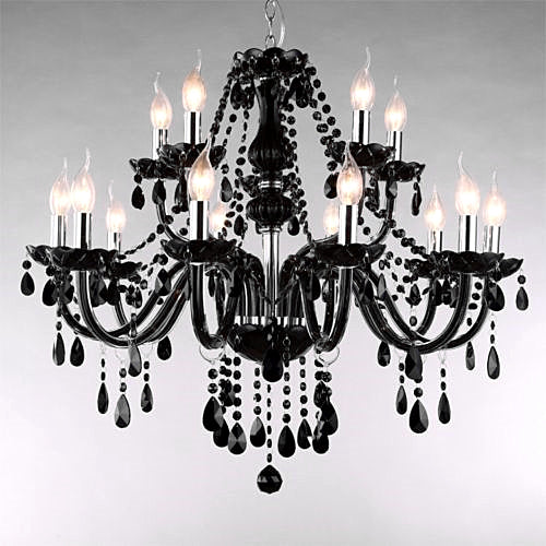 Chandelier Black Silver 8 + 4 heads