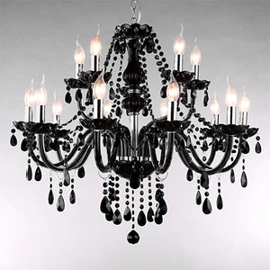 Chandelier Black Silver 8 + 4 heads