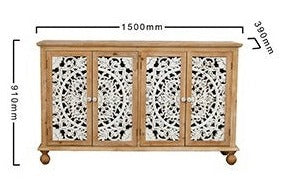 Timber Cabinet Carboard Stroage Living Room Furnitures Buffet Table 4 doors