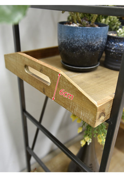 Adjustable Timber Shelves with Iron Frame