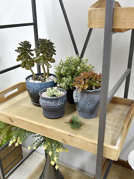 Adjustable Timber Shelves with Iron Frame