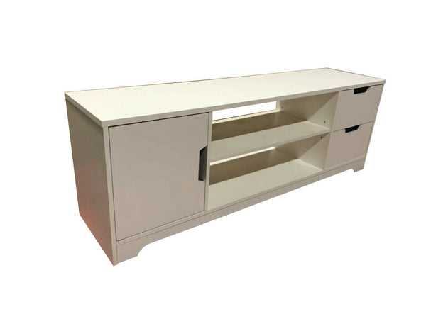 120cm TV Stand Entertainment Unit Cabinet Storage with Drawers White/Black/Pine (Flat Pack)