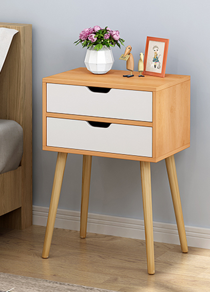 Wooden Bedside Table Drawers Nightstand Unit Cabinet Storage Bedside Table (Flat Pack)