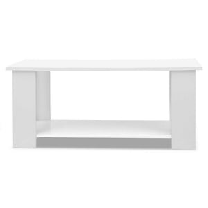 Wooden Coffee Table Double Shelf Home Office Furniture White/Pine (Flat Pack)