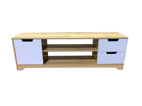 120cm TV Stand Entertainment Unit Cabinet Storage with Drawers White/Black/Pine (Flat Pack)