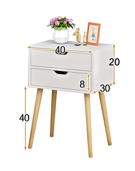 Wooden Bedside Table Drawers Nightstand Unit Cabinet Storage Bedside Table (Flat Pack)