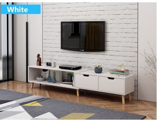 130 - 178 cm Adjustable TV Stand Entertainment Unit Cabinet and Coffee Table (Flat Pack)