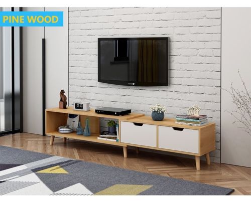 130 - 178 cm Adjustable TV Stand Entertainment Unit Cabinet and Coffee Table (Flat Pack)